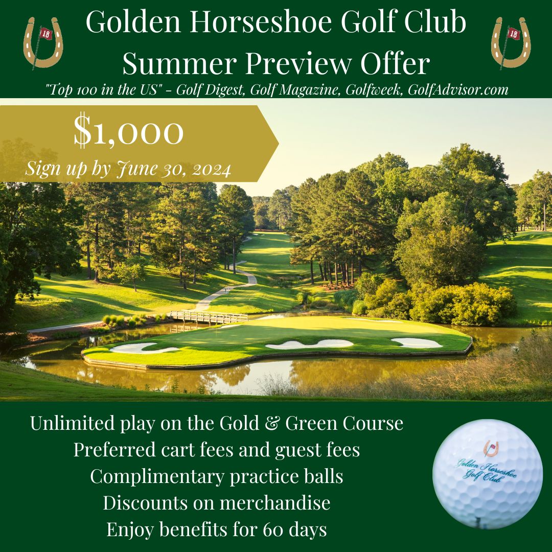Summer Preview Offer Golden Horseshoe Golf Club Gold Course